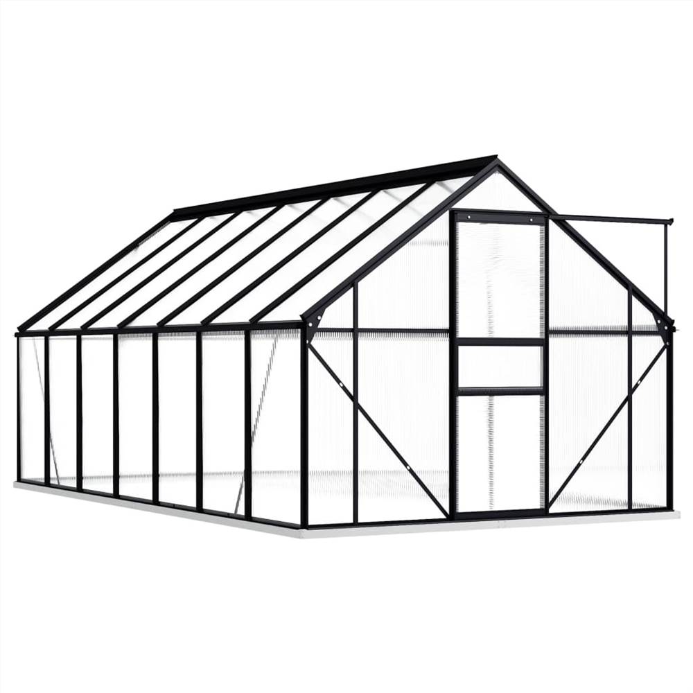 Greenhouse with Base Frame Anthracite Aluminium 8.17 m² Greenhouse With Base Frame Anthracite Aluminium 8.17 M² -Room Greenhouse with Base Frame Anthracite Aluminium 8 17 m 441970 1