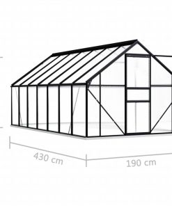Greenhouse With Base Frame Anthracite Aluminium 8.17 M² 7 Greenhouse With Base Frame Anthracite Aluminium 8.17 M² -Room Greenhouse with Base Frame Anthracite Aluminium 8 17 m 441970 5