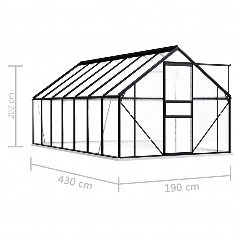 Greenhouse with Base Frame Anthracite Aluminium 8.17 m² Greenhouse With Base Frame Anthracite Aluminium 8.17 M² -Room Greenhouse with Base Frame Anthracite Aluminium 8 17 m 441970 5