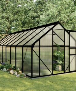 Greenhouse With Base Frame Anthracite Aluminium 9.31 M²