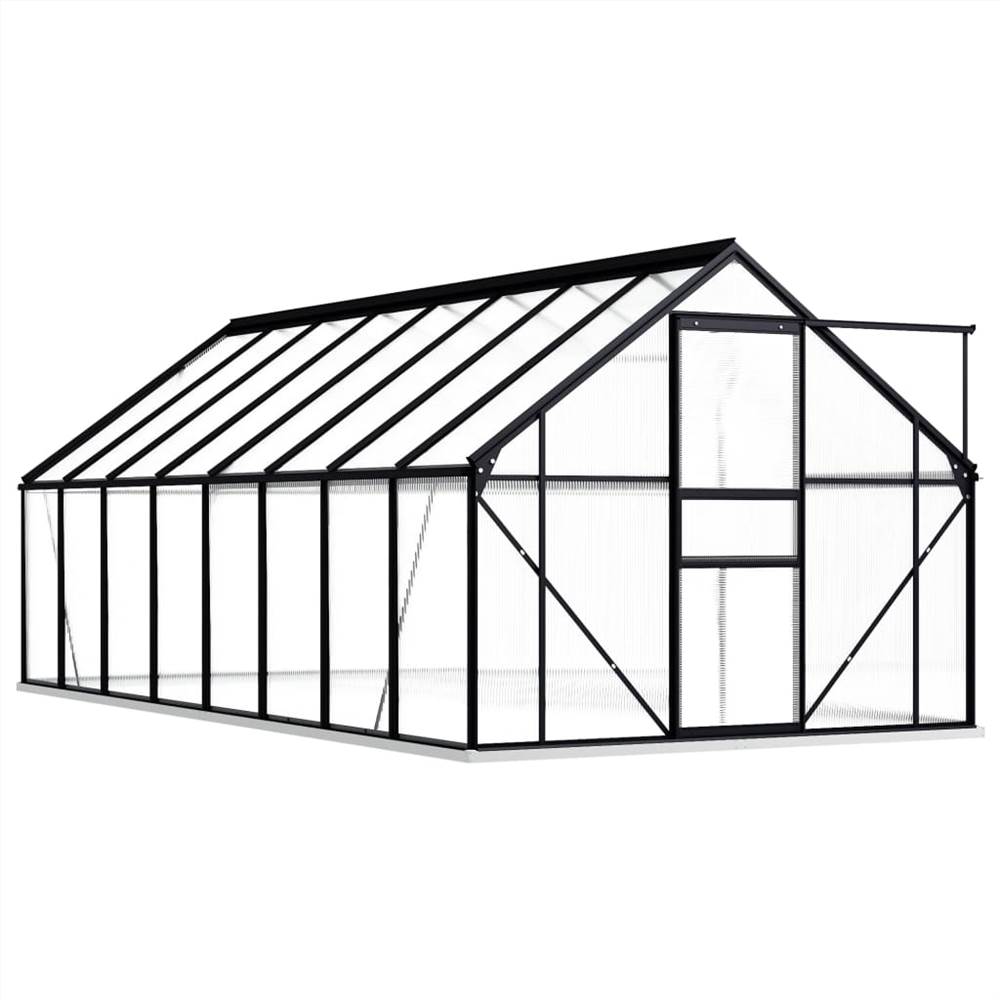 Greenhouse with Base Frame Anthracite Aluminium 9.31 m² Greenhouse With Base Frame Anthracite Aluminium 9.31 M² -Room Greenhouse with Base Frame Anthracite Aluminium 9 31 m 438852 1
