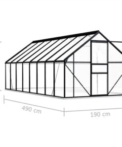 Greenhouse With Base Frame Anthracite Aluminium 9.31 M² 7 Greenhouse With Base Frame Anthracite Aluminium 9.31 M² -Room Greenhouse with Base Frame Anthracite Aluminium 9 31 m 438852 5
