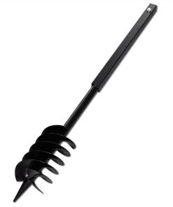 Ground Drill With Handle Auger Bit 150 Mm Three Spirals Steel Black -Room Ground Drill with Handle Auger Bit 150 mm Three Spirals Steel Black 452873 2