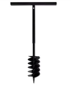 Ground Drill With Handle Auger Bit 150 Mm Three Spirals Steel Black -Room Ground Drill with Handle Auger Bit 150 mm Three Spirals Steel Black 452873 3