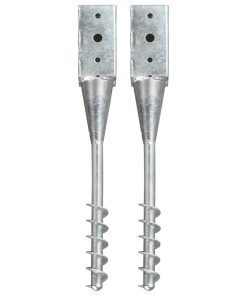 Ground Spikes 2 Pcs Silver 7x7x56 Cm Galvanised Steel