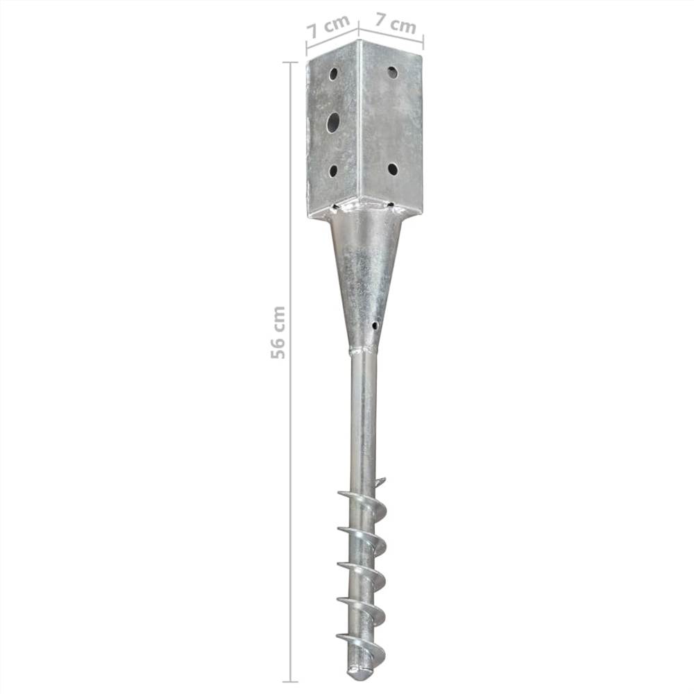 Ground Spikes 2 pcs Silver 7x7x56 cm Galvanised Steel Ground Spikes 2 Pcs Silver 7x7x56 Cm Galvanised Steel -Room Ground Spikes 2 pcs Silver 7x7x56 cm Galvanised Steel 448011 5