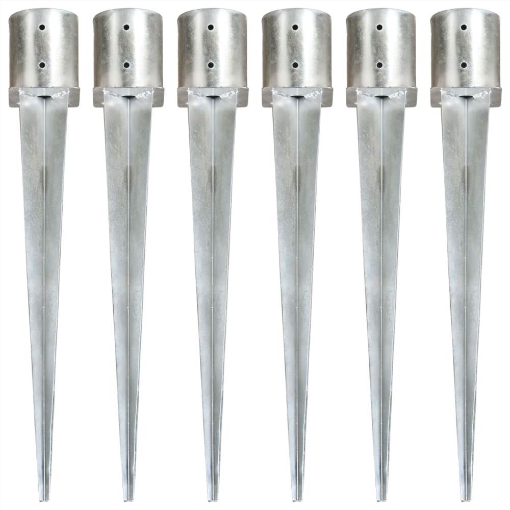 Ground Spikes 6 pcs Silver 12x91 cm Galvanised Steel Ground Spikes 6 Pcs Silver 12x91 Cm Galvanised Steel -Room Ground Spikes 6 pcs Silver 12x91 cm Galvanised Steel 446302 0