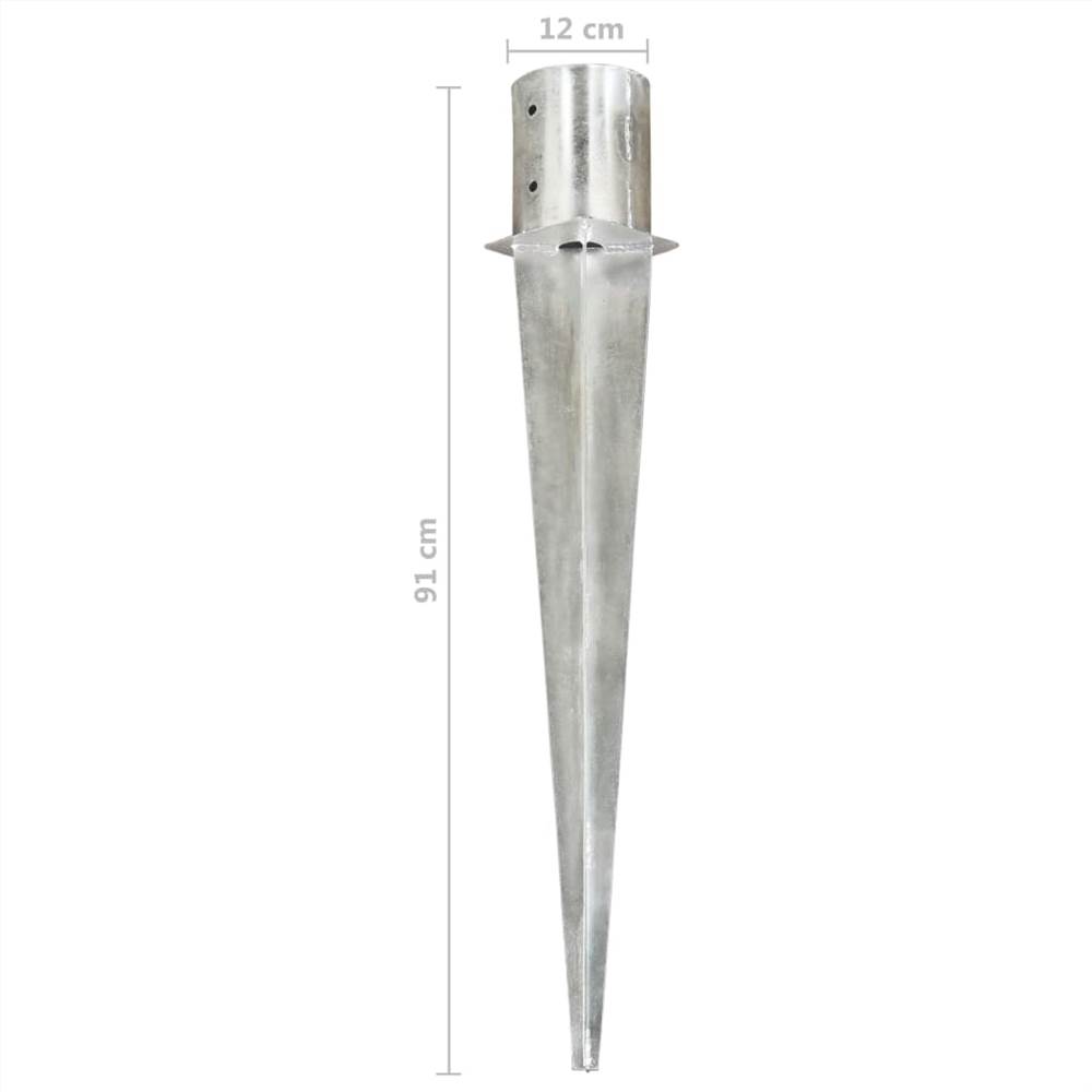 Ground Spikes 6 pcs Silver 12x91 cm Galvanised Steel Ground Spikes 6 Pcs Silver 12x91 Cm Galvanised Steel -Room Ground Spikes 6 pcs Silver 12x91 cm Galvanised Steel 446302 5