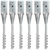 Ground Spikes 6 Pcs Silver 7x7x56 Cm Galvanised Steel