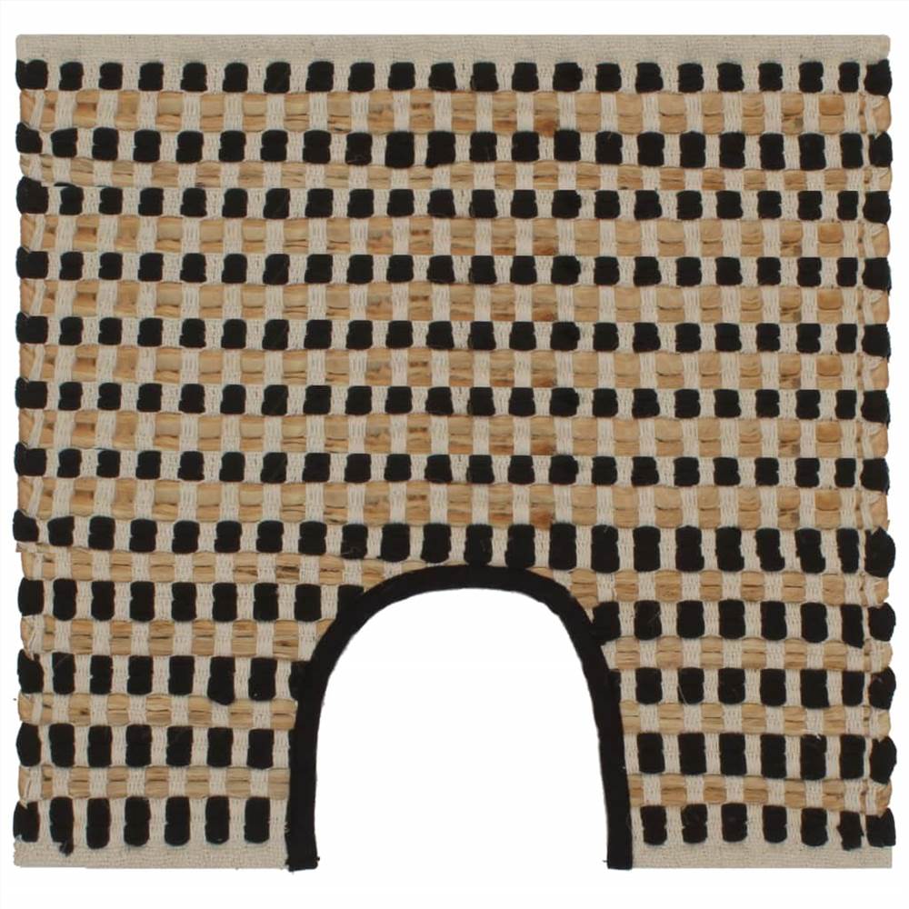 Hand-Woven Jute Bathroom Mat Set Fabric Natural and Black Hand-Woven Jute Bathroom Mat Set Fabric Natural And Black -Room Hand Woven Jute Bathroom Mat Set Fabric Natural and Black 456081 3