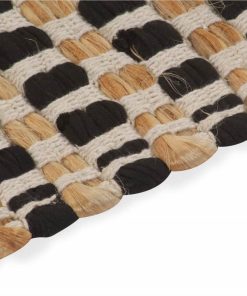 Hand-Woven Jute Bathroom Mat Set Fabric Natural And Black 6 Hand-Woven Jute Bathroom Mat Set Fabric Natural And Black -Room Hand Woven Jute Bathroom Mat Set Fabric Natural and Black 456081 4