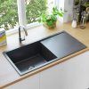 Handmade Kitchen Sink With Strainer Black Stainless Steel 2 Handmade Kitchen Sink With Strainer Black Stainless Steel -Room Handmade Kitchen Sink with Strainer Black Stainless Steel 428220 0