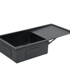 Handmade Kitchen Sink With Strainer Black Stainless Steel 6 Handmade Kitchen Sink With Strainer Black Stainless Steel -Room Handmade Kitchen Sink with Strainer Black Stainless Steel 428220 4