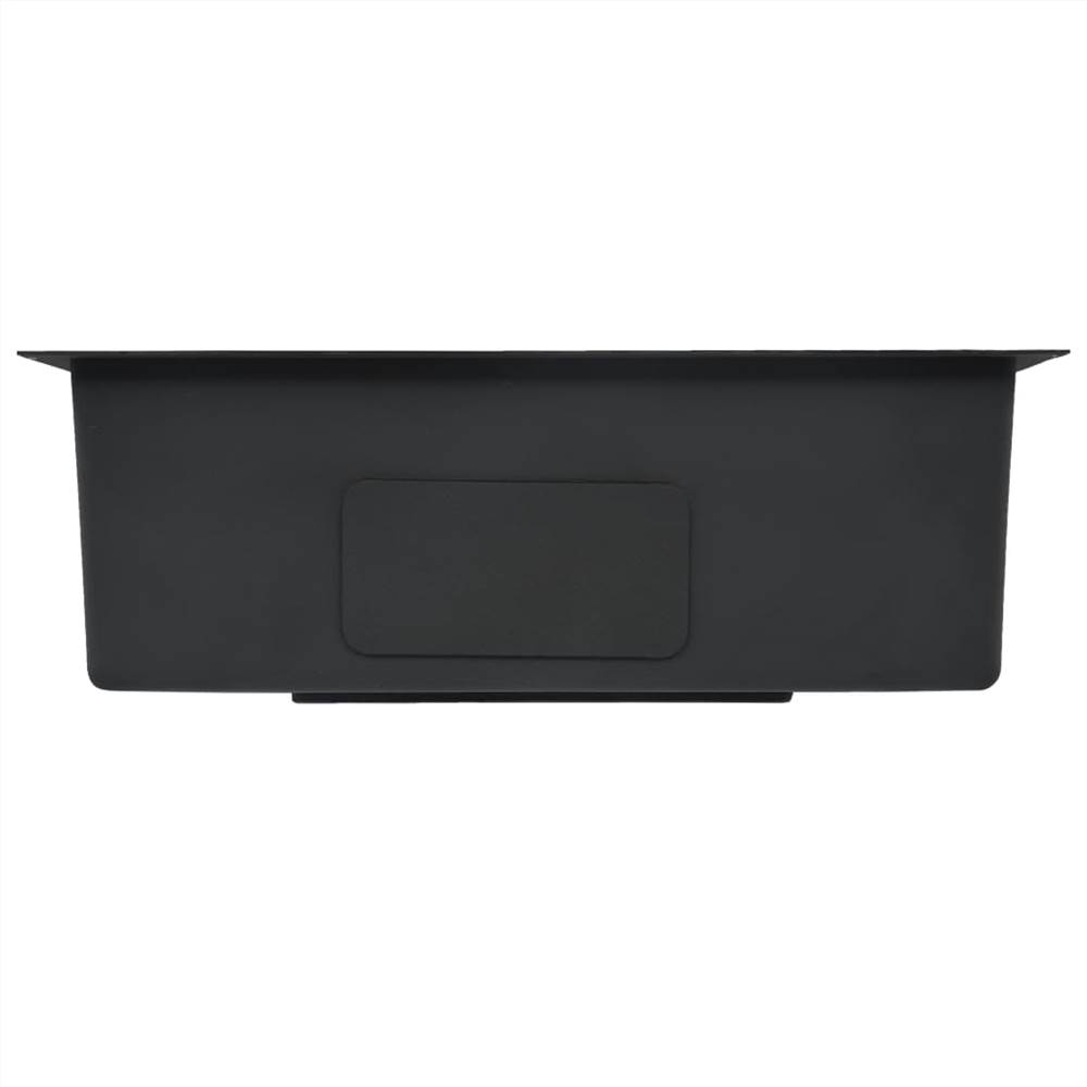 Handmade Kitchen Sink with Strainer Black Stainless Steel Handmade Kitchen Sink With Strainer Black Stainless Steel -Room Handmade Kitchen Sink with Strainer Black Stainless Steel 445270 4