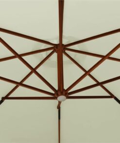 Hanging Parasol With Wooden Pole 350 Cm Sand White -Room Hanging Parasol with Wooden Pole 350 cm Sand White 509295 4