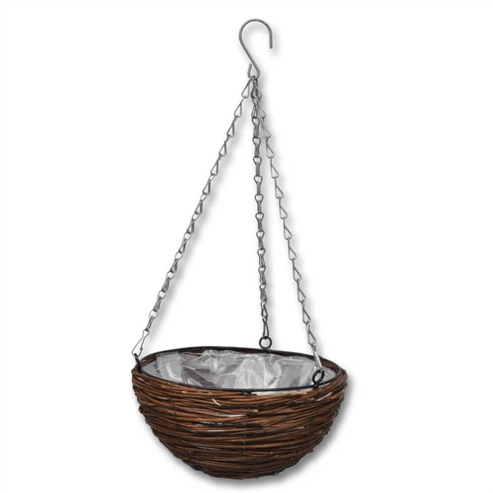 Hanging Round Willow Basket 4 pcs with Liner & Chain Hanging Round Willow Basket 4 Pcs With Liner & Chain -Room Hanging Round Willow Basket 4 pcs with Liner Chain 515977 1