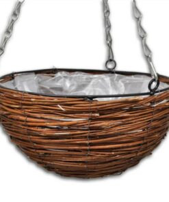 Hanging Round Willow Basket 4 Pcs With Liner & Chain 4 Hanging Round Willow Basket 4 Pcs With Liner & Chain -Room Hanging Round Willow Basket 4 pcs with Liner Chain 515977 2