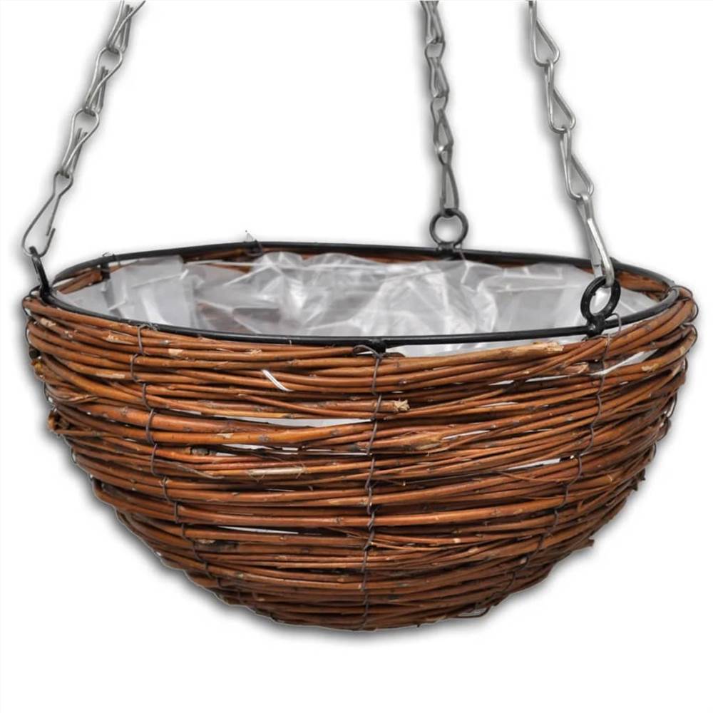 Hanging Round Willow Basket 4 pcs with Liner & Chain Hanging Round Willow Basket 4 Pcs With Liner & Chain -Room Hanging Round Willow Basket 4 pcs with Liner Chain 515977 2