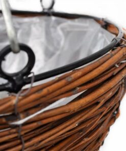 Hanging Round Willow Basket 4 Pcs With Liner & Chain 6 Hanging Round Willow Basket 4 Pcs With Liner & Chain -Room Hanging Round Willow Basket 4 pcs with Liner Chain 515977 4