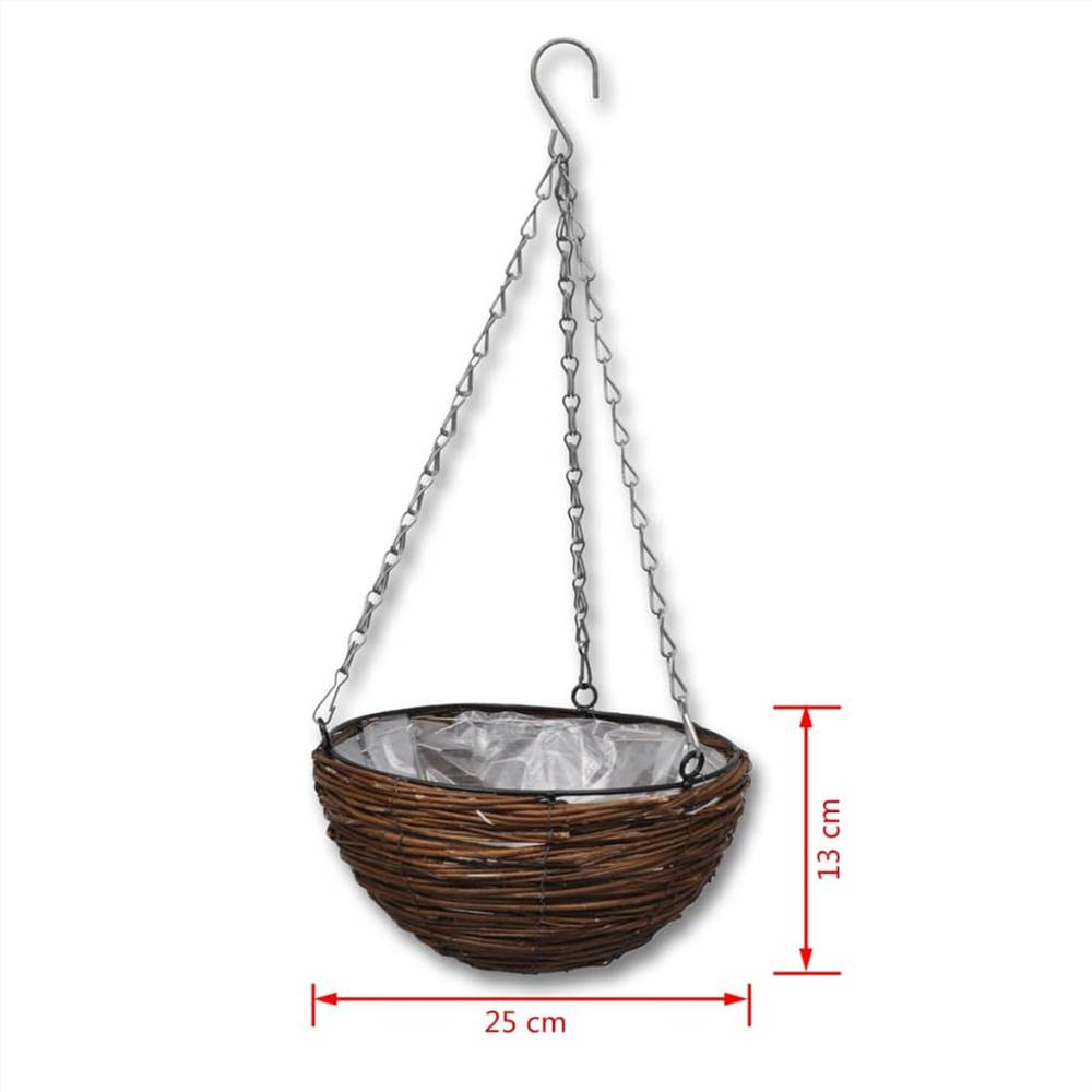 Hanging Round Willow Basket 4 pcs with Liner & Chain Hanging Round Willow Basket 4 Pcs With Liner & Chain -Room Hanging Round Willow Basket 4 pcs with Liner Chain 515977 5