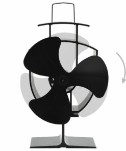 Heat Powered Stove Fan 3 Blades Black 6 Heat Powered Stove Fan 3 Blades Black -Room Heat Powered Stove Fan 3 Blades Black 427693 4