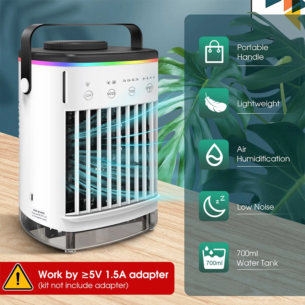 Portable Air Conditioner Domestic Humidifier Spray Fan USB Desktop Cooling Fan - Image 3