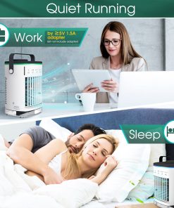 Portable Air Conditioner Domestic Humidifier Spray Fan USB Desktop Cooling Fan -Room Intelligent USB Clock Fan Serpentine Fan 500595 3