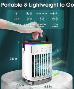 Portable Air Conditioner Domestic Humidifier Spray Fan USB Desktop Cooling Fan -Room Intelligent USB Clock Fan Serpentine Fan 500595 4