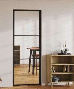 Interior Door ESG Glass And Aluminium 76x201.5 Cm Black