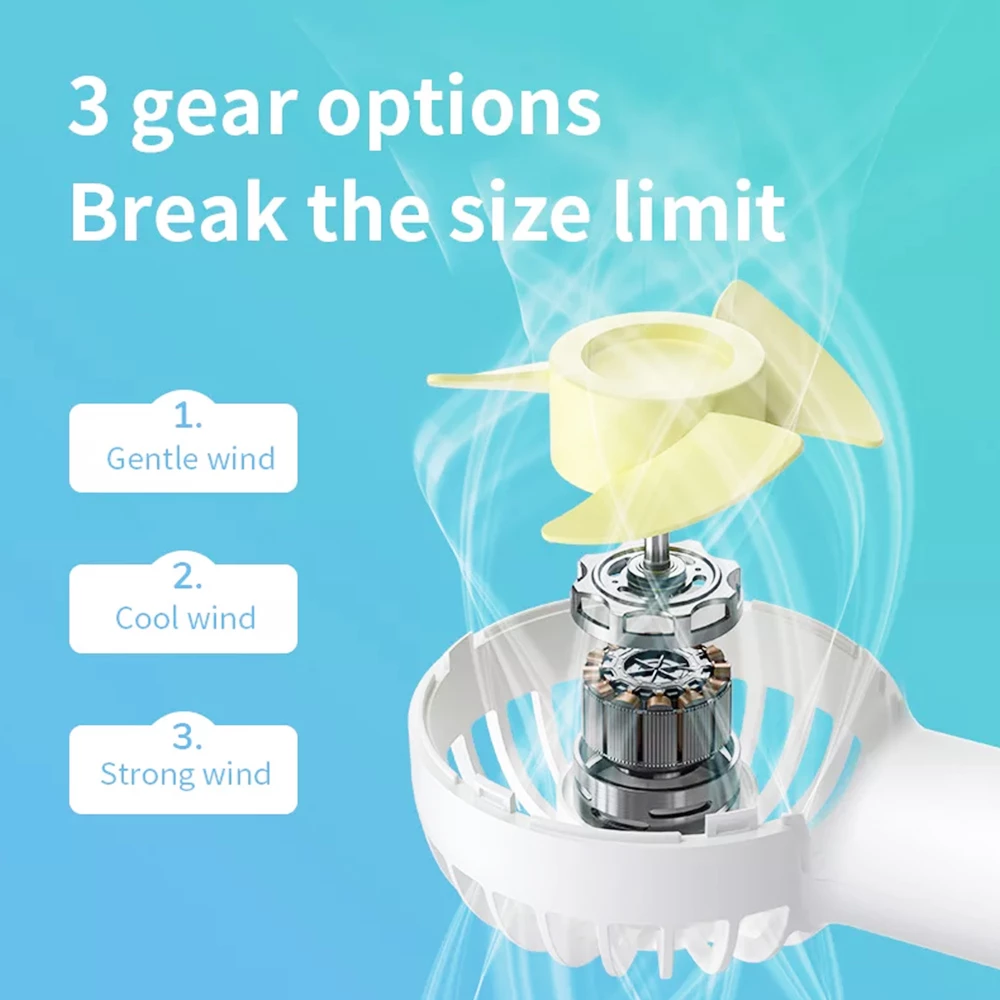 JISULIFE F20 Mini Fan USB Kipas Silence Portable Rechargeable Handheld Fans Vertical Air Cooler 2000 MAH - Image 4