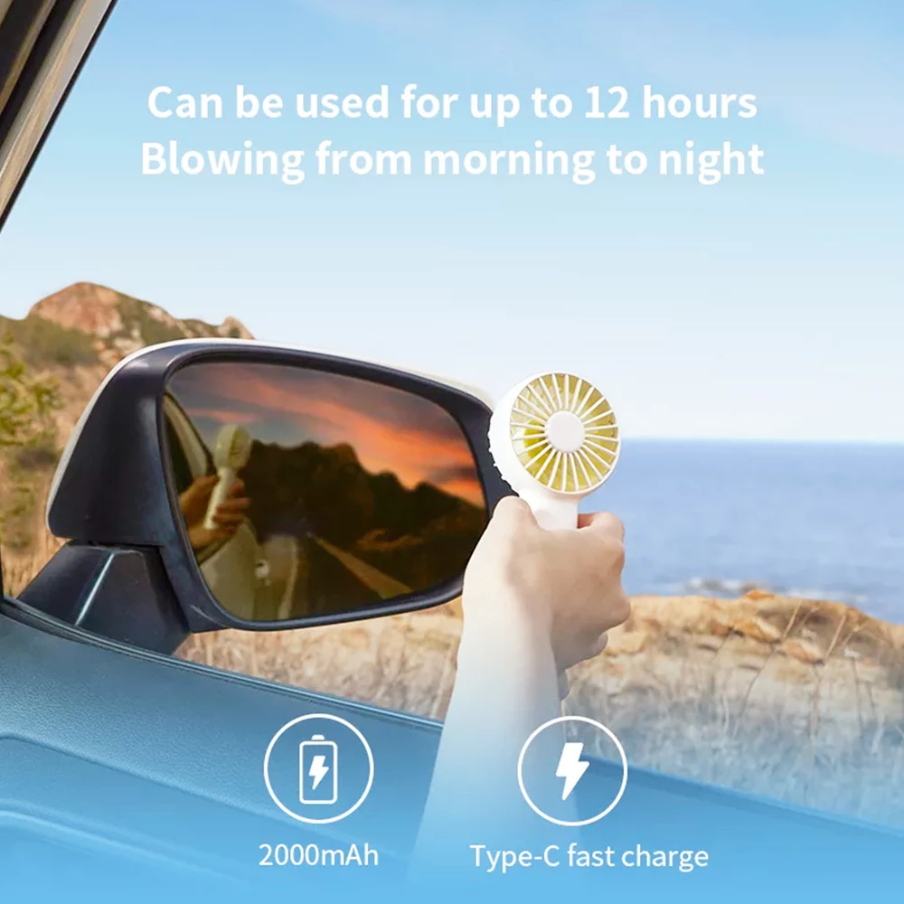 JISULIFE F20 Mini Fan USB Kipas Silence Portable Rechargeable Handheld Fans Vertical Air Cooler 2000 MAH - Image 5