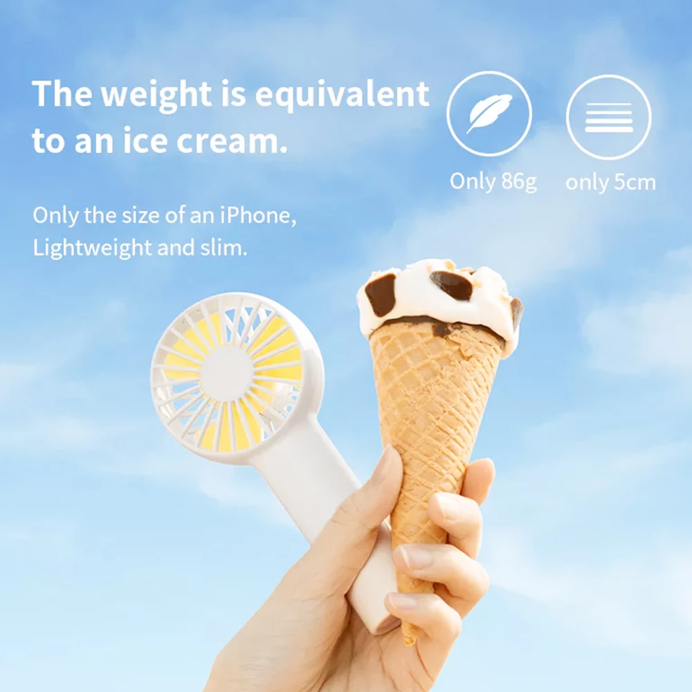 JISULIFE F20 Mini Fan USB Kipas Silence Portable Rechargeable Handheld Fans Vertical Air Cooler 2000 MAH - Image 3