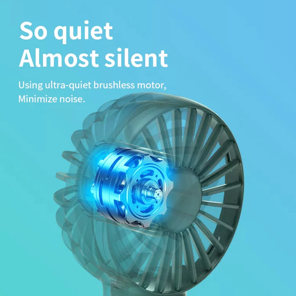 JISULIFE F20 Mini Fan USB Kipas Silence Portable Rechargeable Handheld Fans Vertical Air Cooler 2000 MAH - Image 6