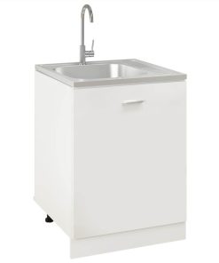 Kitchen Sink With Drainer Set Silver 600x600x155 Mm Stainless Steel -Room Kitchen Sink with Drainer Set Silver 600x600x155 mm Stainless Steel 461758 3