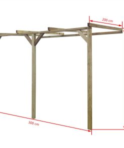 Lean-To Pergola 2x3x2.2 M Wood 5 Lean-To Pergola 2x3x2.2 M Wood -Room Lean To Pergola 2x3x2 2 m Wood 445813 3
