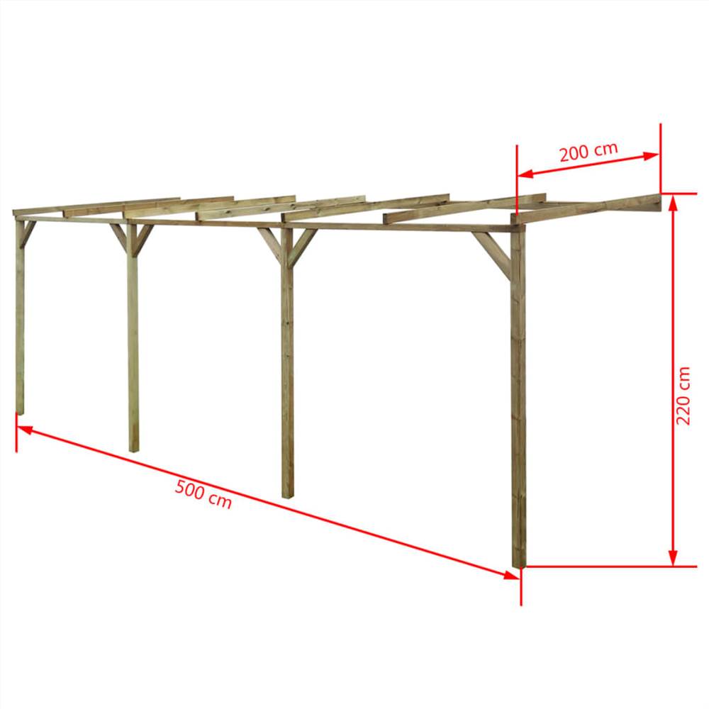 Lean-To Pergola 2x5x2.2 m Wood Lean-To Pergola 2x5x2.2 M Wood -Room Lean To Pergola 2x5x2 2 m Wood 439266 3