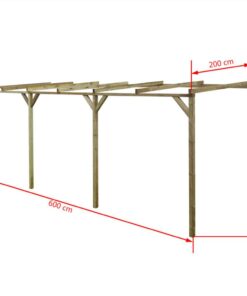 Lean-To Pergola 2x6x2.2 M Wood -Room Lean To Pergola 2x6x2 2 m Wood 453573 3