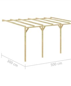 Lean-To Pergola 5x3x2.1 M Wood -Room Lean To Pergola 5x3x2 1 m Wood 471065 4