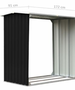 Log Storage Shed Galvanised Steel 172x91x154 Cm Anthracite -Room Log Storage Shed Galvanised Steel 172x91x154 cm Anthracite 432895 5