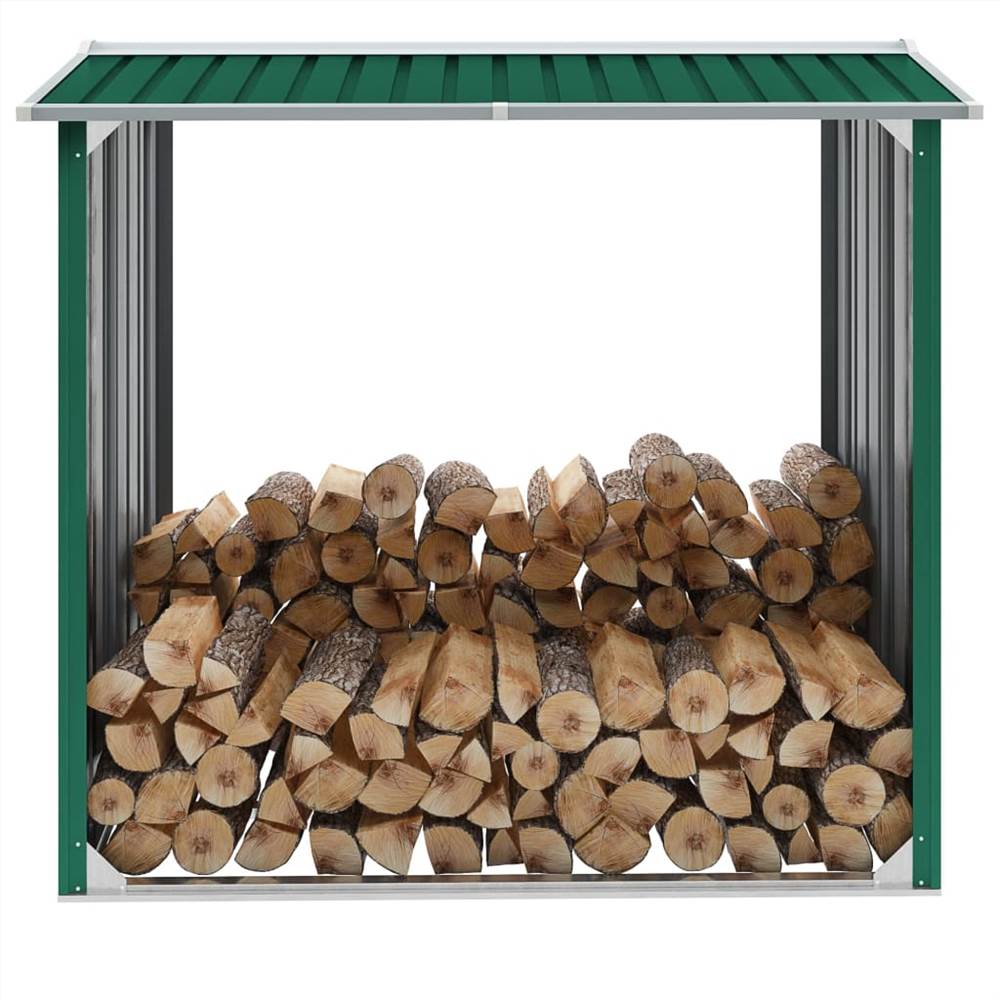 Log Storage Shed Galvanised Steel 172x91x154 cm Green Log Storage Shed Galvanised Steel 172x91x154 Cm Green -Room Log Storage Shed Galvanised Steel 172x91x154 cm Green 445083 0