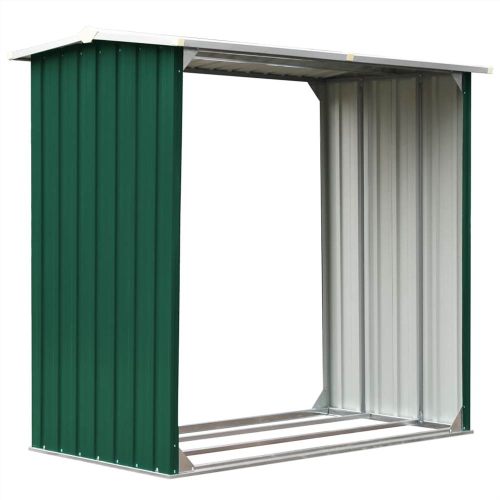 Log Storage Shed Galvanised Steel 172x91x154 cm Green Log Storage Shed Galvanised Steel 172x91x154 Cm Green -Room Log Storage Shed Galvanised Steel 172x91x154 cm Green 445083 1