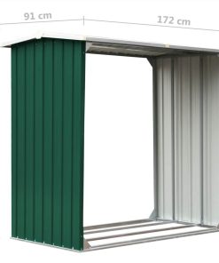 Log Storage Shed Galvanised Steel 172x91x154 Cm Green 7 Log Storage Shed Galvanised Steel 172x91x154 Cm Green -Room Log Storage Shed Galvanised Steel 172x91x154 cm Green 445083 5