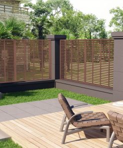 Louver Fence WPC 170x170 Cm Brown