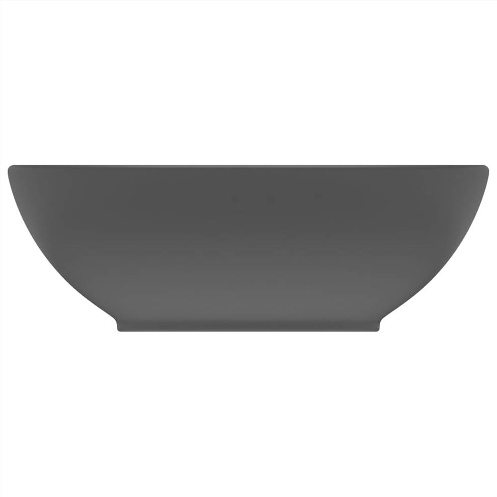 Luxury Basin Oval-shaped Matt Dark Grey 40x33 cm Ceramic Luxury Basin Oval-shaped Matt Dark Grey 40x33 Cm Ceramic -Room Luxury Basin Oval shaped Matt Dark Grey 40x33 cm Ceramic 456522 2