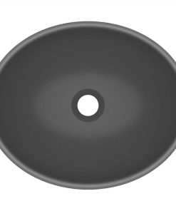 Luxury Basin Oval-shaped Matt Dark Grey 40x33 Cm Ceramic 5 Luxury Basin Oval-shaped Matt Dark Grey 40x33 Cm Ceramic -Room Luxury Basin Oval shaped Matt Dark Grey 40x33 cm Ceramic 456522 3