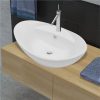 Luxury Ceramic Basin Oval With Overflow And Faucet Hole 2 Luxury Ceramic Basin Oval With Overflow And Faucet Hole -Room Luxury Ceramic Basin Oval with Overflow and Faucet Hole 453689 0