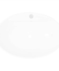 Luxury Ceramic Basin Oval With Overflow And Faucet Hole -Room Luxury Ceramic Basin Oval with Overflow and Faucet Hole 453689 2