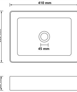 Luxury Wash Basin Matt White 41x30x12 Cm Ceramic 7 Luxury Wash Basin Matt White 41x30x12 Cm Ceramic -Room Luxury Wash Basin Matt White 41x30x12 cm Ceramic 492618 5