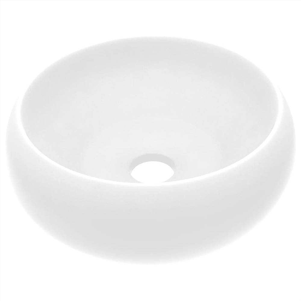 Luxury Wash Basin Round Matt White 40x15 cm Ceramic Luxury Wash Basin Round Matt White 40x15 Cm Ceramic -Room Luxury Wash Basin Round Matt White 40x15 cm Ceramic 451637 1