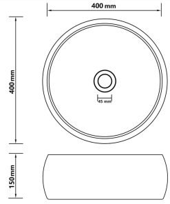 Luxury Wash Basin Round Matt White 40x15 Cm Ceramic 7 Luxury Wash Basin Round Matt White 40x15 Cm Ceramic -Room Luxury Wash Basin Round Matt White 40x15 cm Ceramic 451637 5